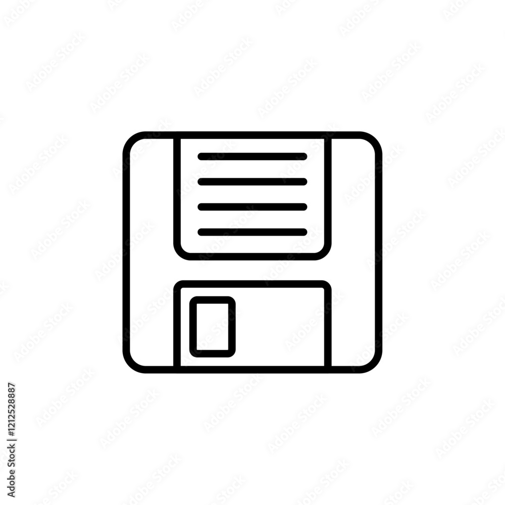 floppy disk icon Simple outline illustration floppy disk icon Simple outline illustration