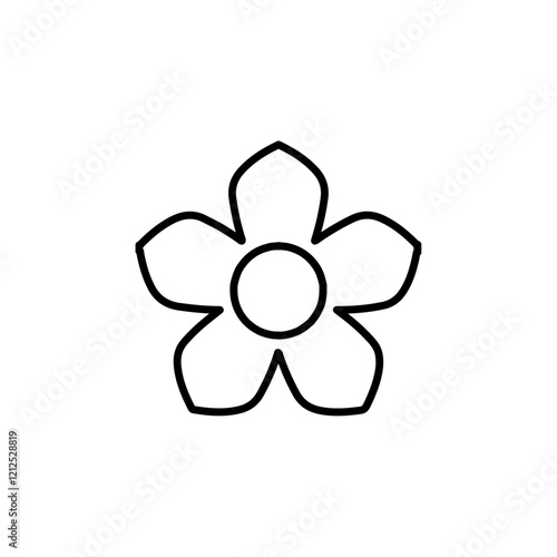 flax flower icon Simple outline illustration