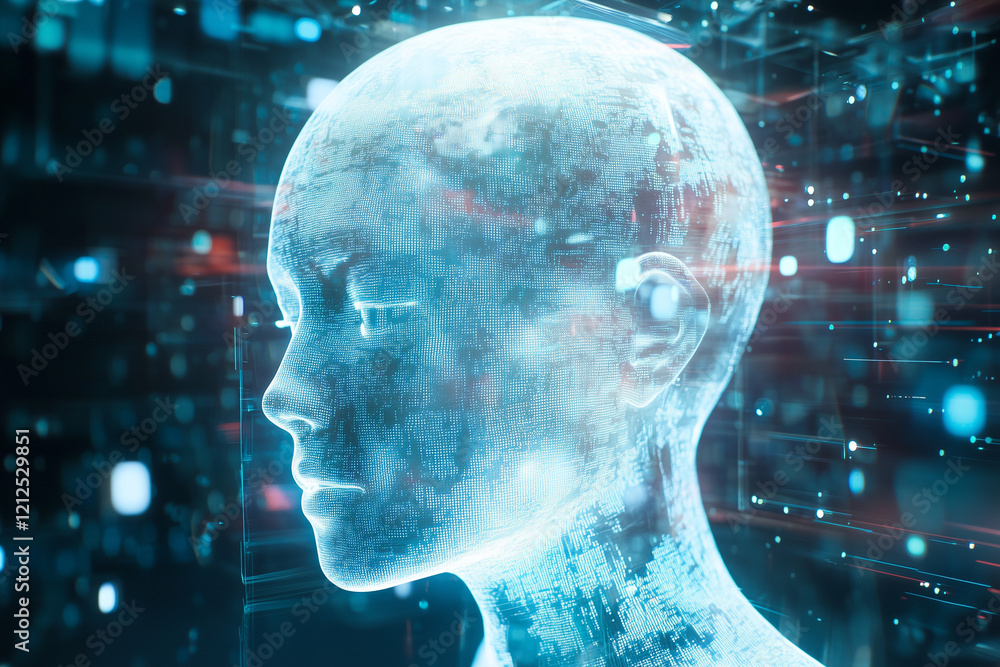 Obraz premium head with code digital marketing analysis research