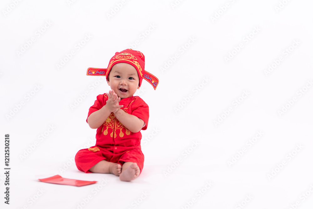Portrait of child in Chinese New Year celebration clothes Portrait of child in Chinese New Year celebration clothes