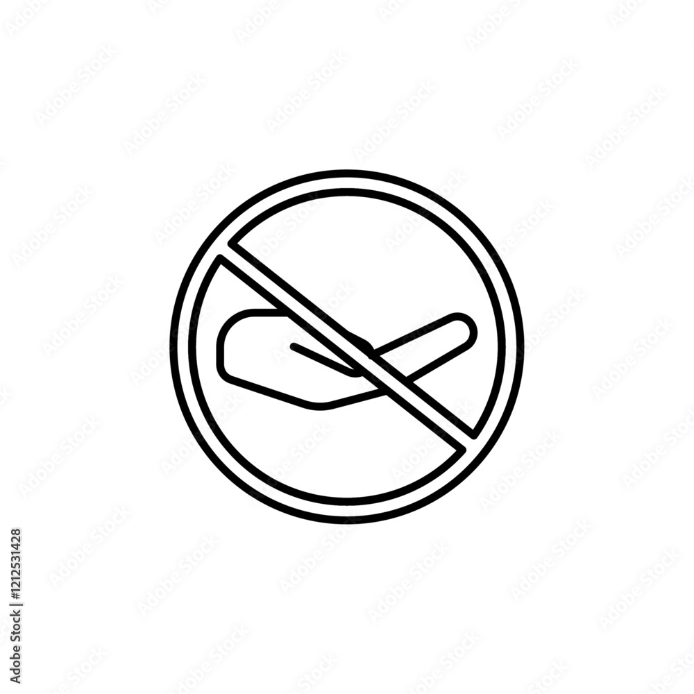 no begging icon Simple outline illustration no begging icon Simple outline illustration