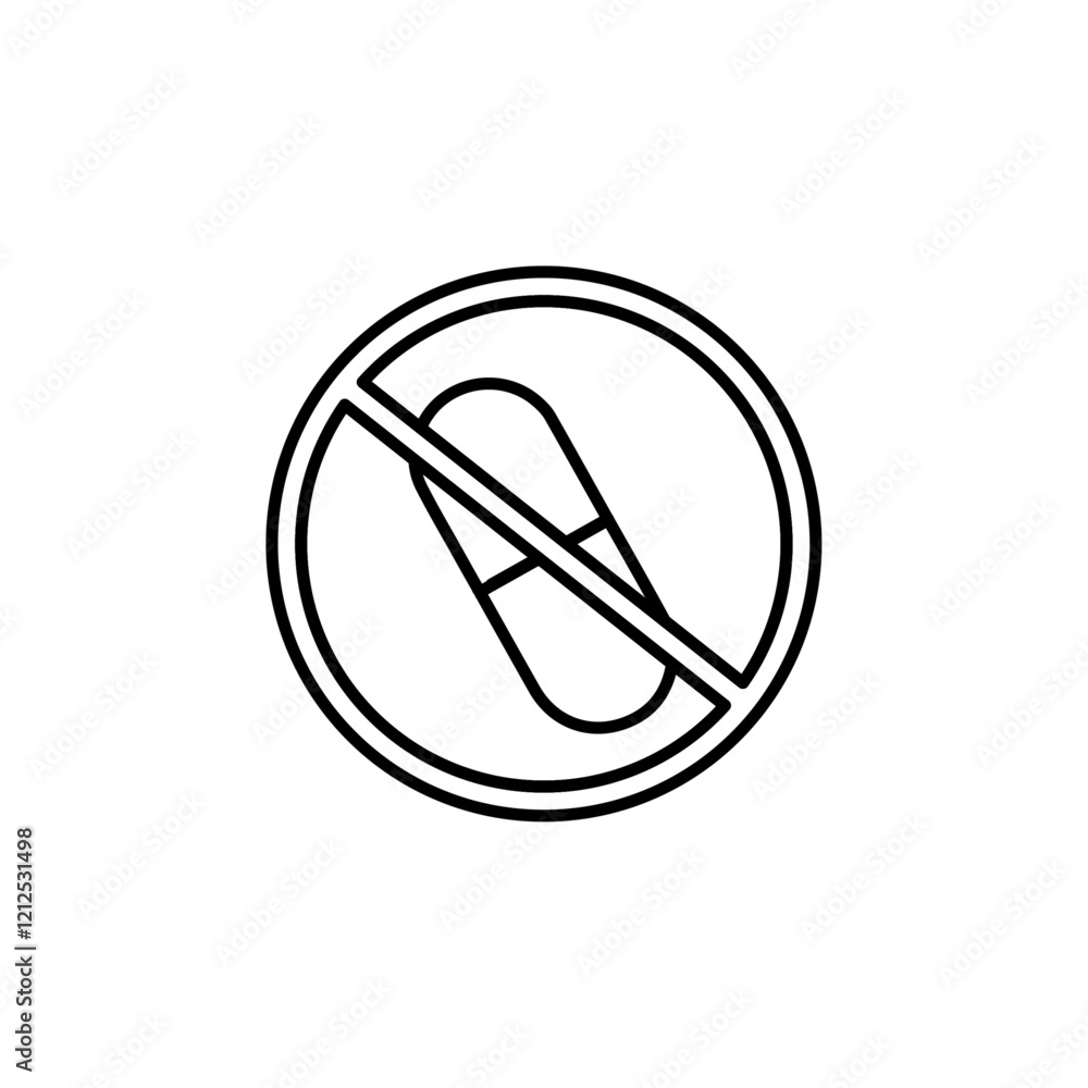 no capsule icon Simple outline illustration no capsule icon Simple outline illustration