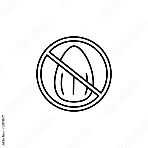 no almond icon Simple outline illustration