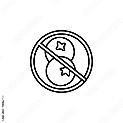 no blueberry icon Simple outline illustration