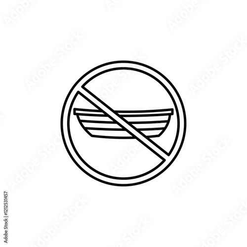 no boat icon Simple outline illustration