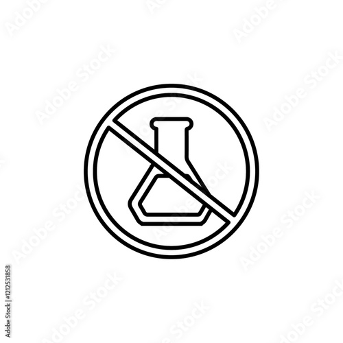 no chemical icon Simple outline illustration