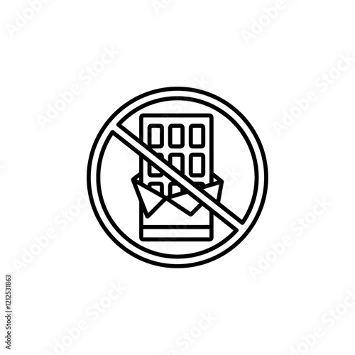no chocolate icon Simple outline illustration
