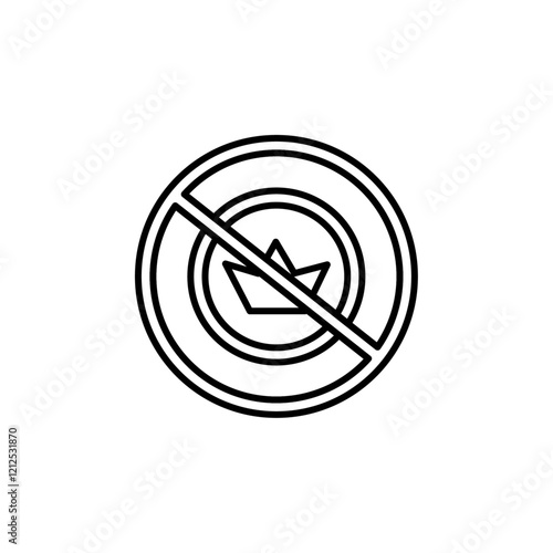 no coin icon Simple outline illustration