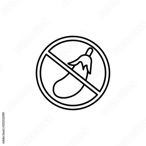 no eggplant icon Simple outline illustration