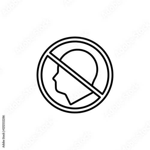 no head icon Simple outline illustration