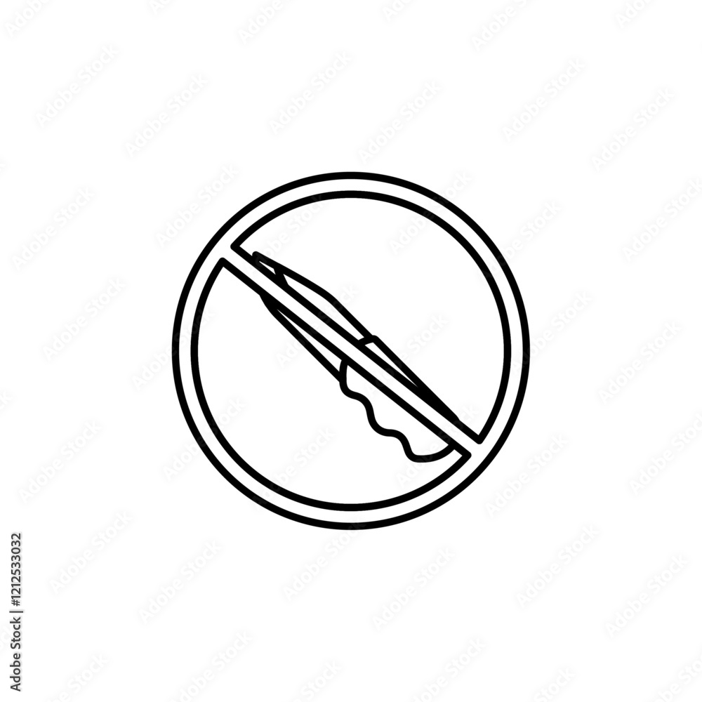 no pocket knife icon Simple outline illustration no pocket knife icon Simple outline illustration