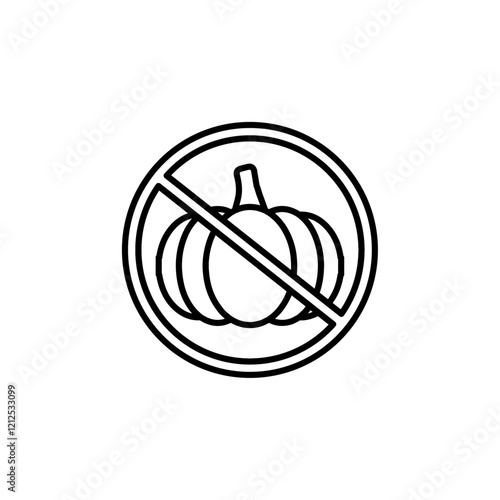 no pumpkin icon Simple outline illustration