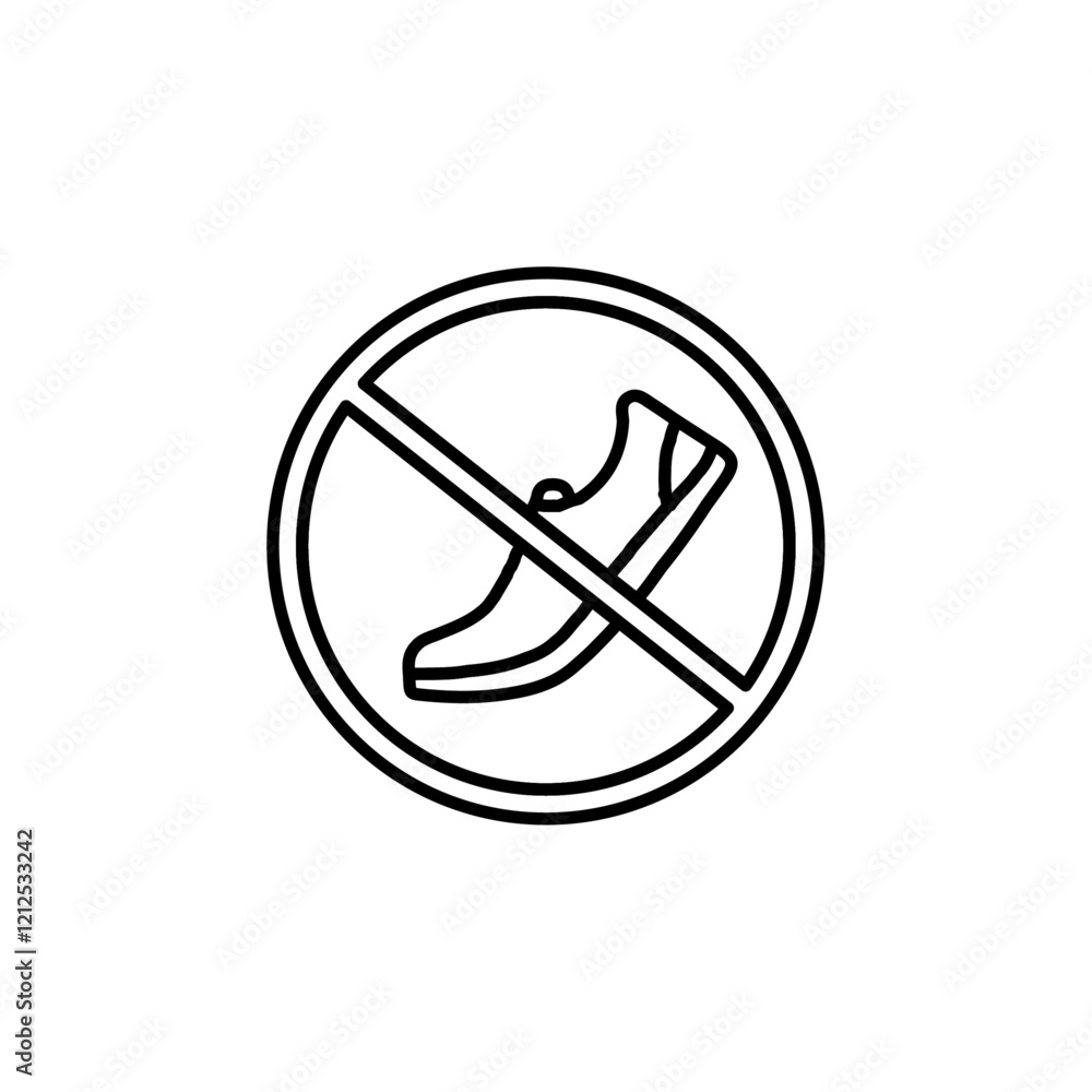 no shoe icon Simple outline illustration no shoe icon Simple outline illustration
