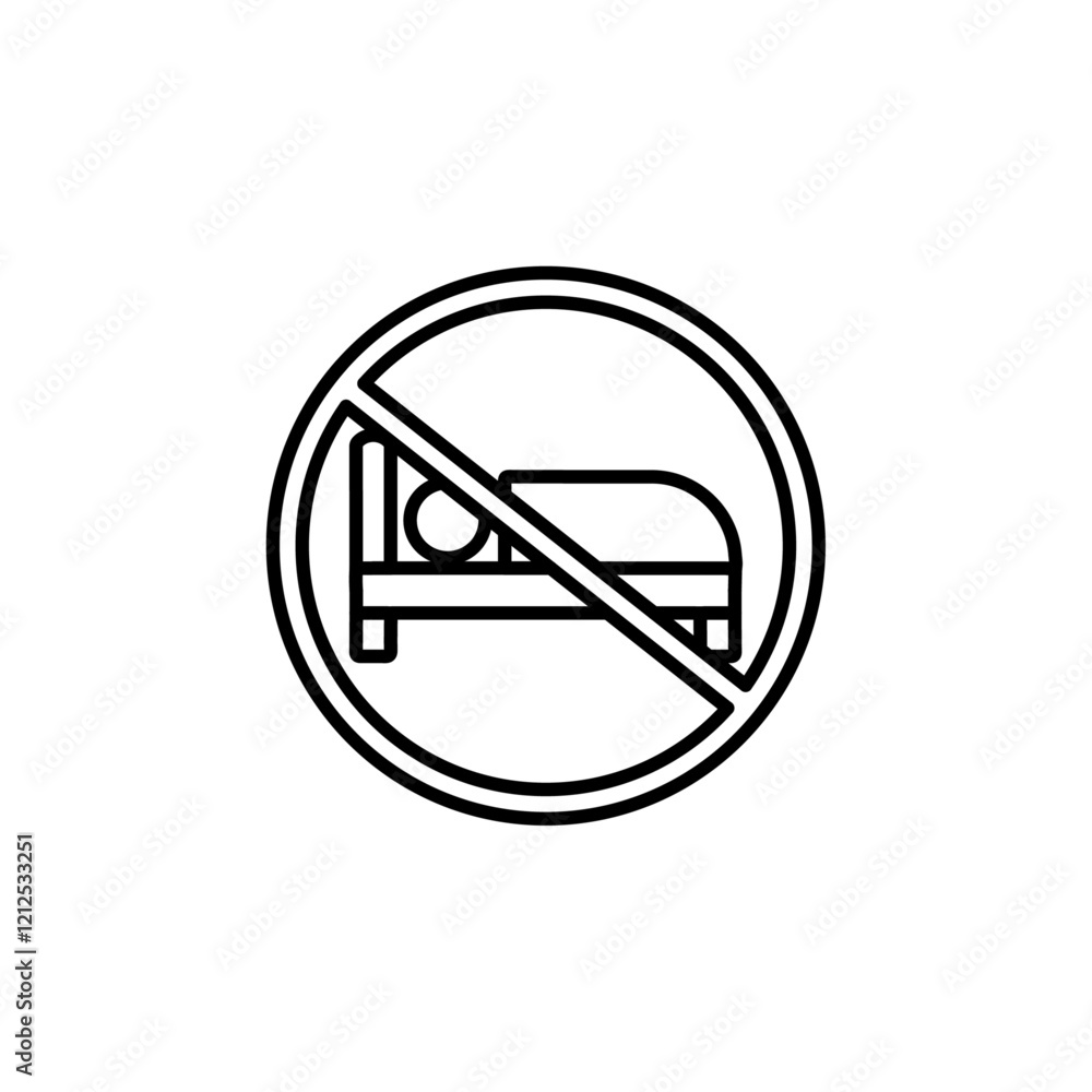 no sleeping icon Simple outline illustration no sleeping icon Simple outline illustration