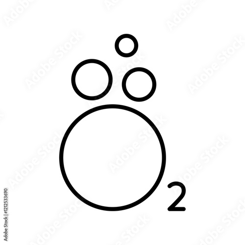 O2 icon Simple outline illustration