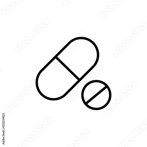 painkiller icon Simple outline illustration