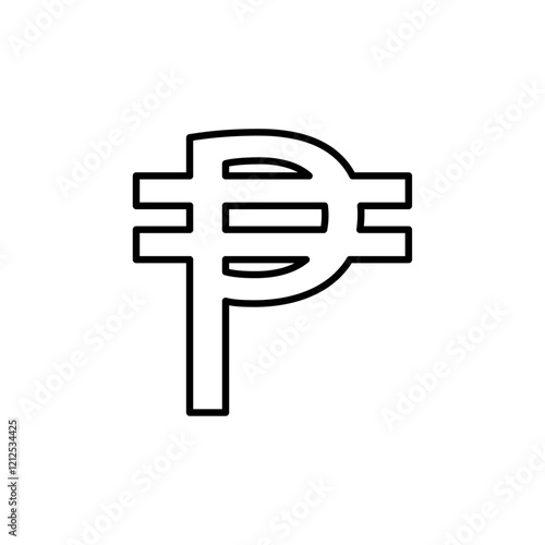 philippine currency icon Simple outline illustration