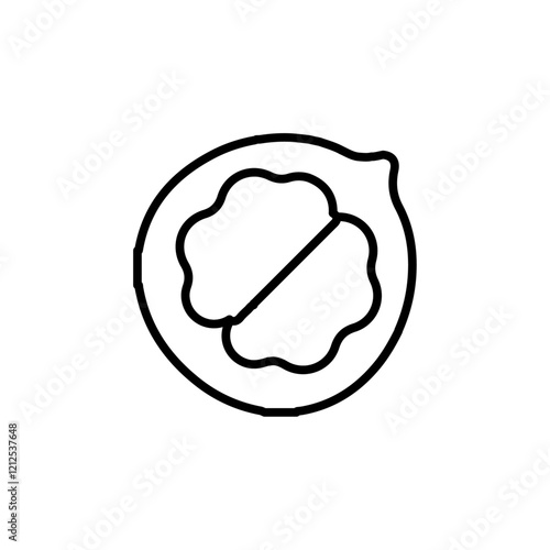 walnut icon Simple outline illustration