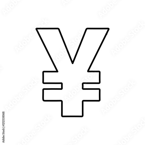 yen icon Simple outline illustration