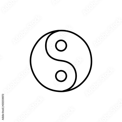 ying yang icon Simple outline illustration