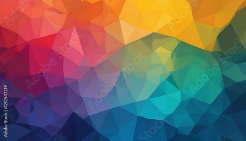 Abstract Colorful Geometric Triangular Pattern Background