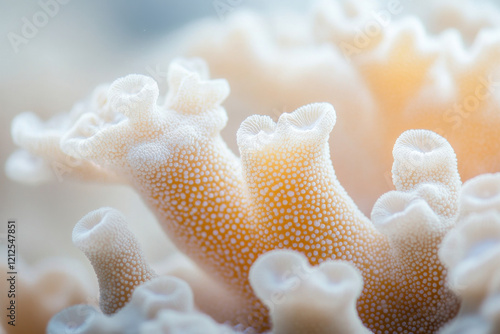 Close-up of coral reefs affected by bleaching and pollution photo