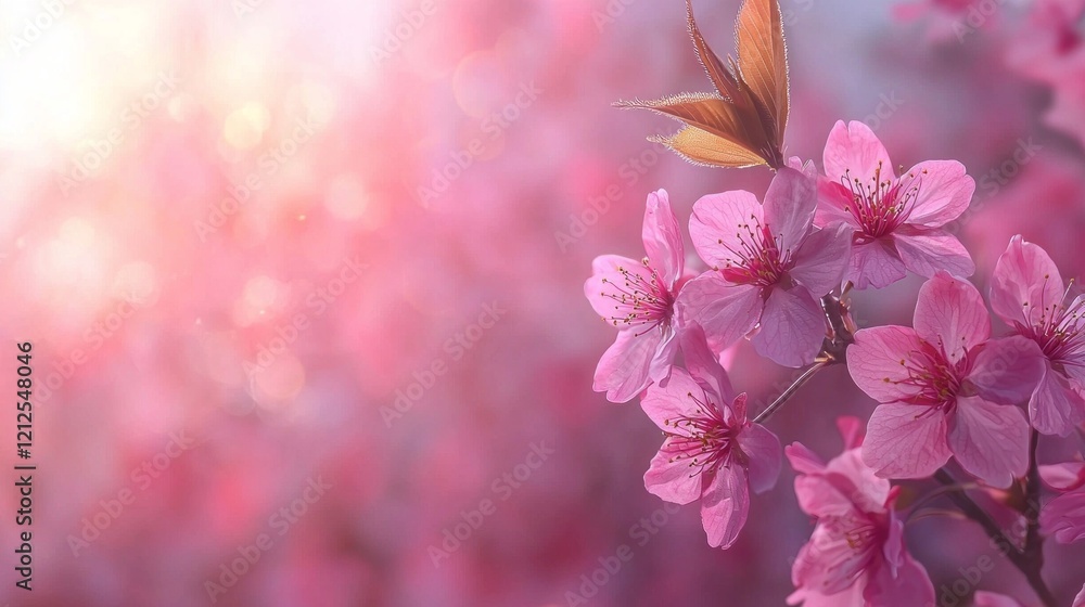 Delicate cherry blossoms adorn the tree branches, showcasing shades of soft pink against a dreamy background. Their vibrant hues capture the essence of springtime beauty and renewal Delicate cherry blossoms adorn the tree branches, showcasing shades of soft pink against a dreamy background. Their vibrant hues capture the essence of springtime beauty and renewal