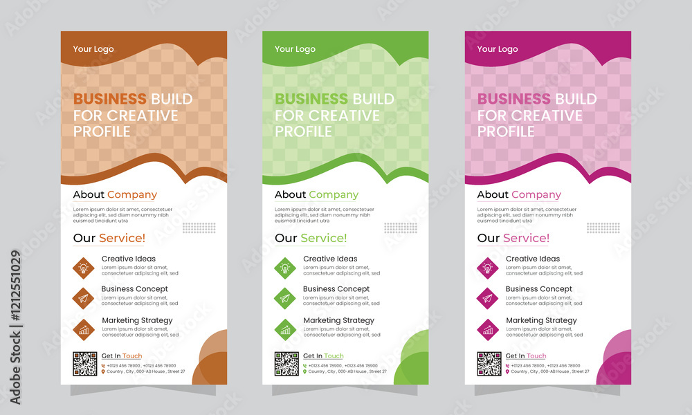 Fototapeta premium Modern Simple Corporate Dl flyer design template.