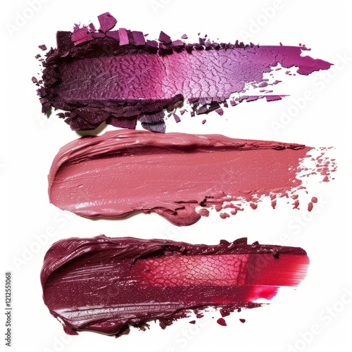 Lipstick or cosmetics smear smudge isolated on white background 