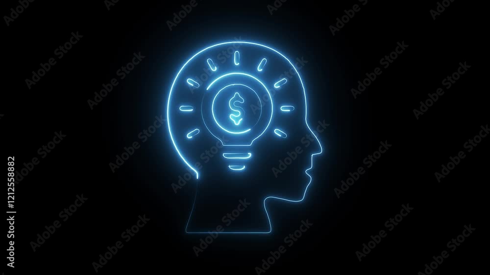 Glowing Neon Solution Icon, Symbol of Problem Solving and Answers, HD Video Motion Graphic Animation on Black Background Glowing Neon Solution Icon, Symbol of Problem Solving and Answers, HD Video Motion Graphic Animation on Black Background