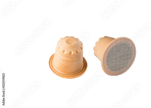 BIO coffee capsules, compostable capsules. recycling and zero waste concept