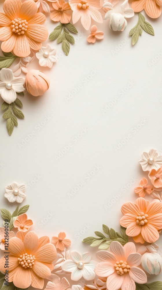 Fun concept for a Baby Shower Party While Pregnant. A delicate arrangement of peach and white flowers framing a blank space, perfect for invitations or decorative purposes. Fun concept for a Baby Shower Party While Pregnant. A delicate arrangement of peach and white flowers framing a blank space, perfect for invitations or decorative purposes.