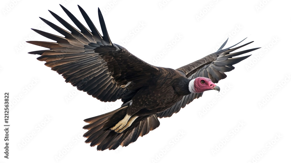 Fototapeta premium Turkey vulture flying, isolated on transparent background