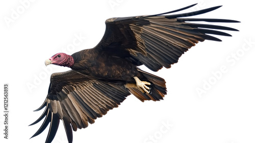 Turkey vulture flying, isolated on transparent background photo