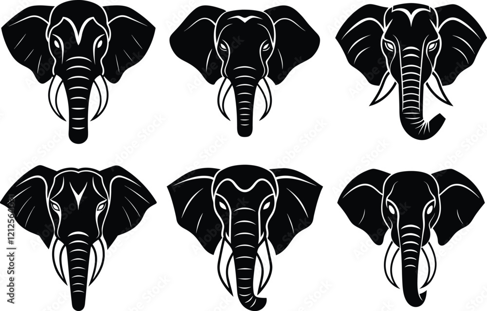 Fotografie elephant head logo icon illustration