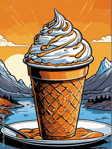 ice cream orange flavor vector art for design needs 