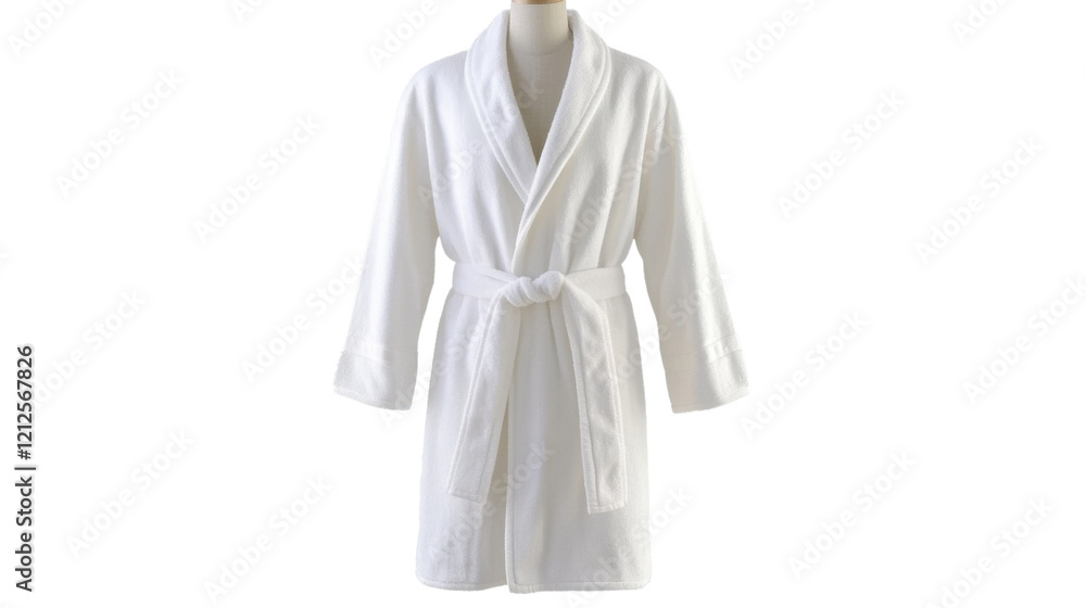 White bathrobe comfortable fit soft fabric, isolated on transparent background White bathrobe comfortable fit soft fabric, isolated on transparent background