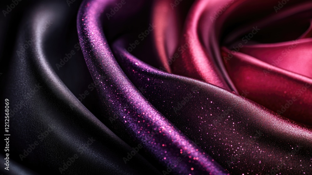 A detailed shot of a purple and black fabric, suitable for fashion or textile designs A detailed shot of a purple and black fabric, suitable for fashion or textile designs