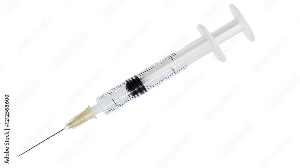 Fototapeta premium Medical syringe, isolated on transparent background