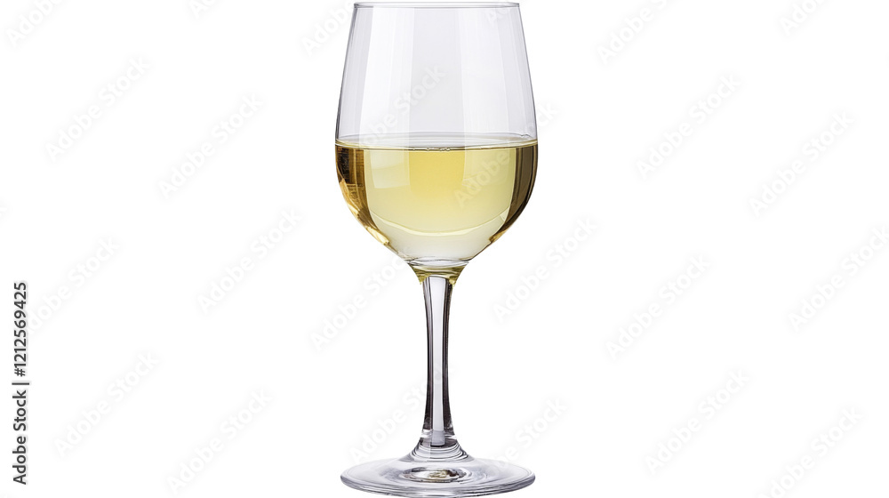 Fototapeta premium White wines in glass, isolated on transparent background