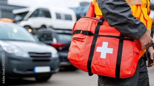 First Aid Bag, Emergency Medical Kit, Red Cross