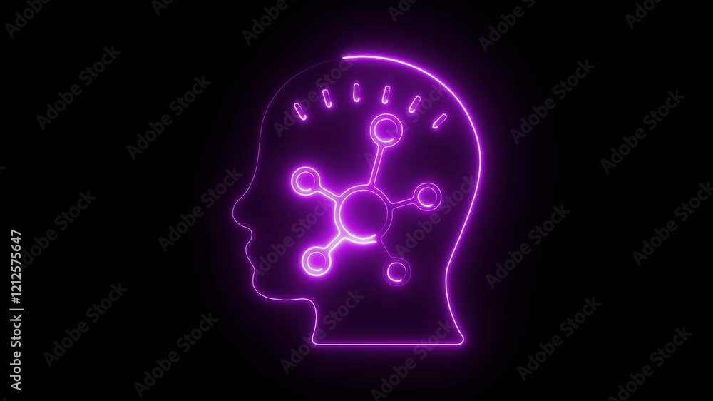 Glowing Neon Mind Map Icon, Symbol of Creative Thinking and Idea Organization, HD Video Motion Graphic Animation on Black Background Glowing Neon Mind Map Icon, Symbol of Creative Thinking and Idea Organization, HD Video Motion Graphic Animation on Black Background