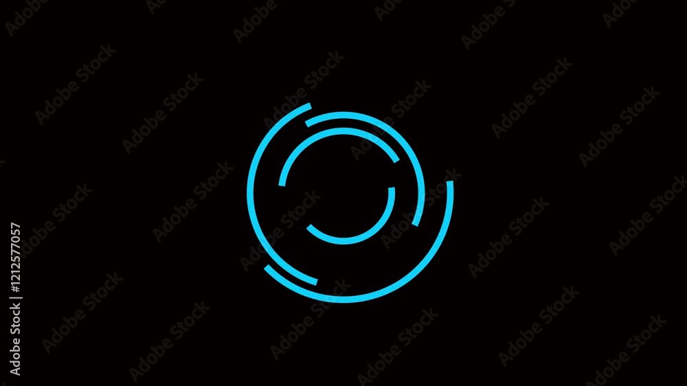 Circle HUD technological futuristic elements.Sci Fi circle elements appearing. 4k footage pack of white circles animation isolated on the black background for HUD interface elements design. 4k video.