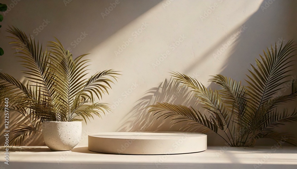 Unobtrusive botanical background with shadow on the wall Unobtrusive botanical background with shadow on the wall