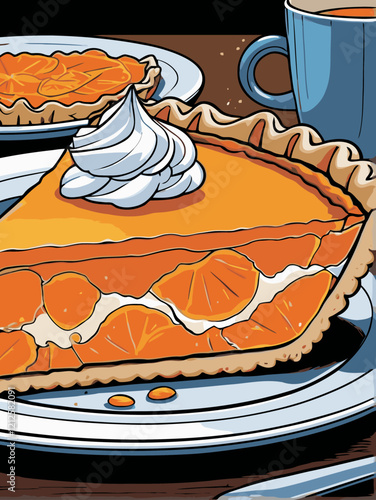 orange pie vector art for design needs