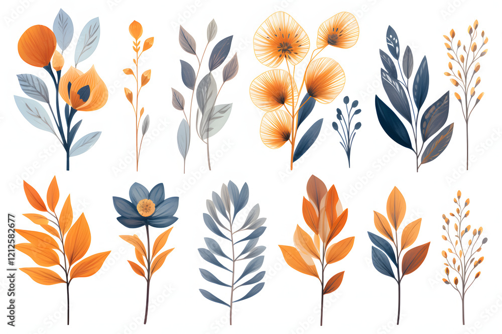Drawn spring flower pack Drawn spring flower pack
