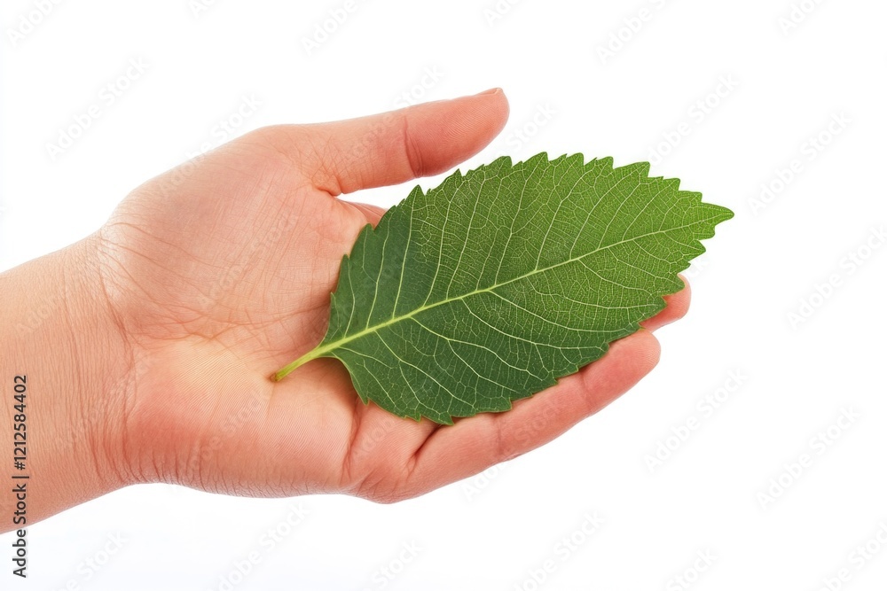 A person holds a leaf in their hand, possibly for decoration or as a symbol of nature A person holds a leaf in their hand, possibly for decoration or as a symbol of nature