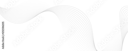 Abstract gray wave dynamic curve lines background. Energy technology concept modern backdrop design for business, presentation, banner.