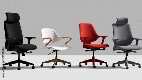 Modern Office Chairs Collection Black White Red Gray Swivel Desk Chairs