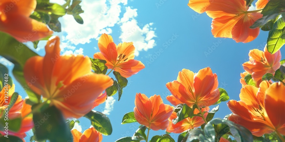 Blooming Orange Flowers in Sunlight Blooming Orange Flowers in Sunlight